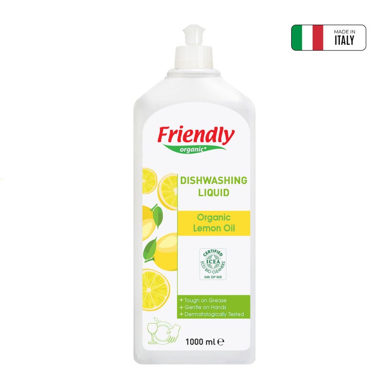 Friendly Organic 1000ml Dishwashing Liquid, Lemon - Image 1