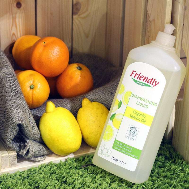 Friendly Organic 1000ml Dishwashing Liquid, Lemon - Image 3