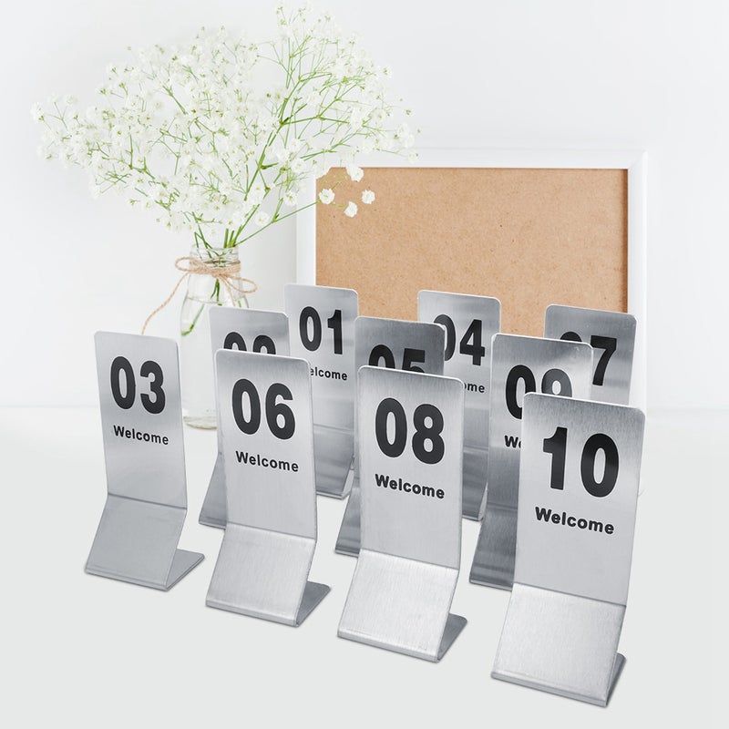 Stainless Steel 1-10 Double side Table Numbers Props for Wedding Party Decoration - Image 3
