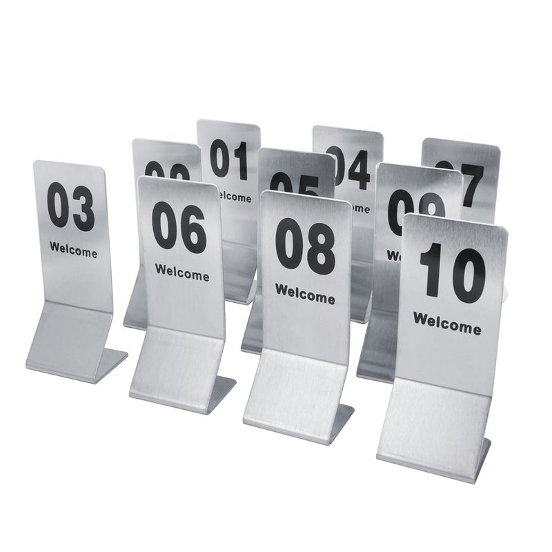 Stainless Steel 1-10 Double side Table Numbers Props for Wedding Party Decoration - Image 1