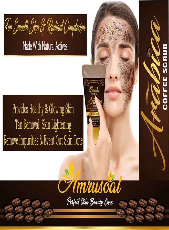 AMRUSOAL Arabica Coffee Scrub for face | Glowing skin & Deep Cleansing | Anti-Cellulite For He & She | Whitening Moisturizer & Tan removal | Fruit Extracts Caffeinated Face Scrub - 60gm - Image 4