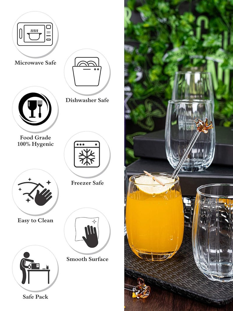 Goodhomes Glass Juice Tumbler Set of 6pcs Clear 6 Cup - Image 5