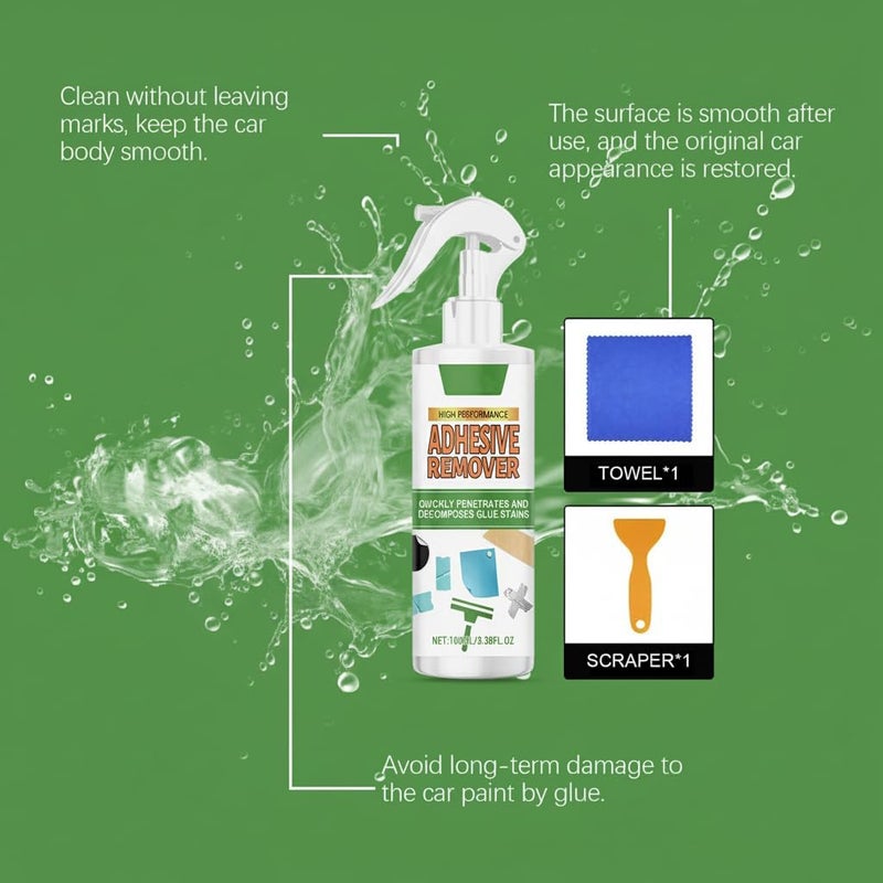 كاست ويف مزيل لاصقات، Surface-Safe Glue Remover مع مكشط بلاستيكي، سعة 3.38 أونصة سائلة، مزيل لاصقات يسهل إزالة اللاصقات والملصقات والديكالات، مزيل لاصقات للسيارات. - Image 2