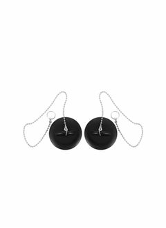 KASTWAVE 2 Pcs Tub Stopper Bathroom Sink Drain Plug Silicone Bathtub Drain Stopper with Chains for Kitchen Bathtub Bathroom Sink Drains  - Image 1
