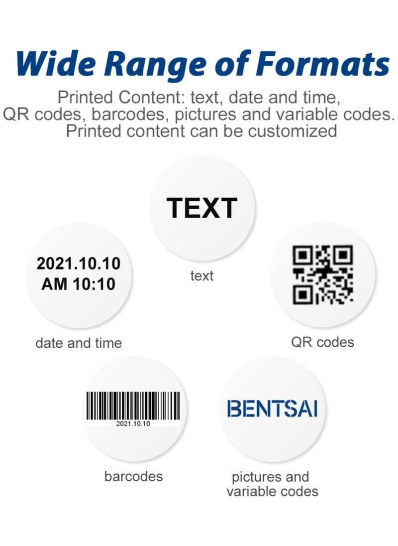Bentsai - BENTSAI Handheld Printer BT-HH6105B2, Portable Handheld Inkjet Printer with 4.3 Inch LED Touch Screen Mobile Inkjet Coder 12.4MM’’ Print Height for QRCode Barcode Date Logo Text on Any Surface - Image 1