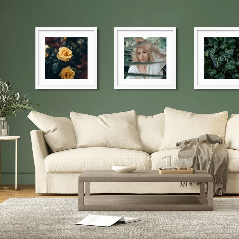 THREELOVE 16x16 Frame White, Display Picture 12x12 with mat or 16x16 Without mat, Photo Poster Picture Frame Wall Mounting Home Decor, 3 PCS - Image 3