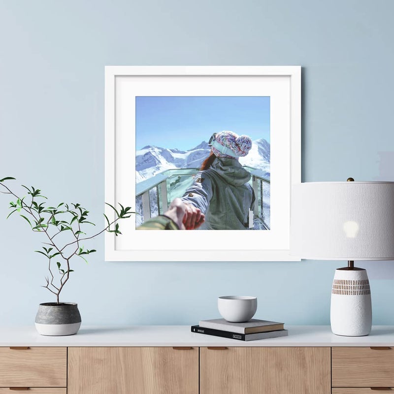THREELOVE 16x16 Frame White, Display Picture 12x12 with mat or 16x16 Without mat, Photo Poster Picture Frame Wall Mounting Home Decor, 3 PCS - Image 4