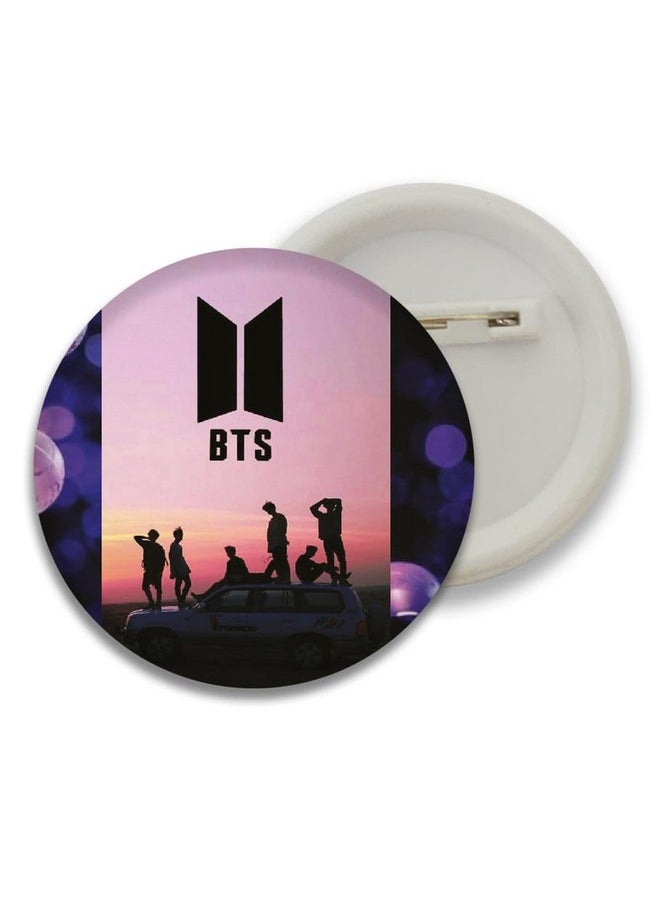 D2c D2C Plastic Premium BTS Round Pin Button Badge - Perfect for Boys, Girls, Men & Women | Trendy KPOP Batches for Bags, Backpacks | Ideal Birthday Gift | Size 58mm Multicolor (0+Years) Pack of 5 D18  - Image 5