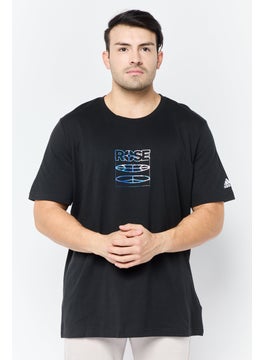 Adidas Men Sportswear Fit Short Sleeves Training T-Shirt, Black  - Image 1