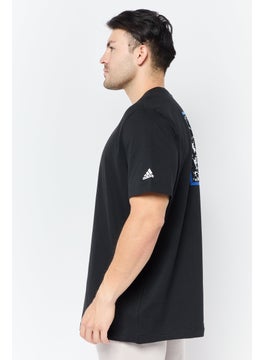 Adidas Men Sportswear Fit Short Sleeves Training T-Shirt, Black  - Image 2