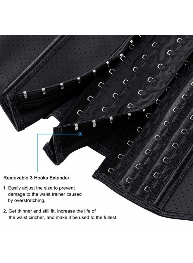 ECOWALSON Waist Trainer for Women Corset Cincher Body Shaper Girdle Trimmer with Steel Bones Extender, B-black(9 Steel Bones Height:11.6"), XS - Image 4