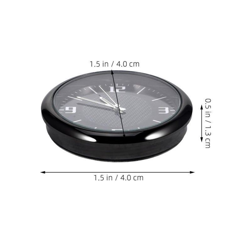 Black Waterproof Adhesive Dashboard Air Vent Car Clock Compact Classic Design - Image 3