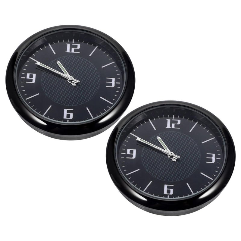 Black Waterproof Adhesive Dashboard Air Vent Car Clock Compact Classic Design - Image 2