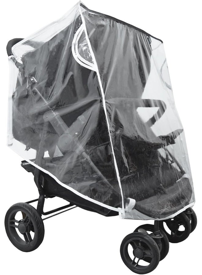 Ezkindheit Universal Waterproof Twins Baby Stroller Rain Cover Side by Side Double Pushchair dust Proof Cover Baby Carriage Pram Accessories Stroller Raincover - Image 1