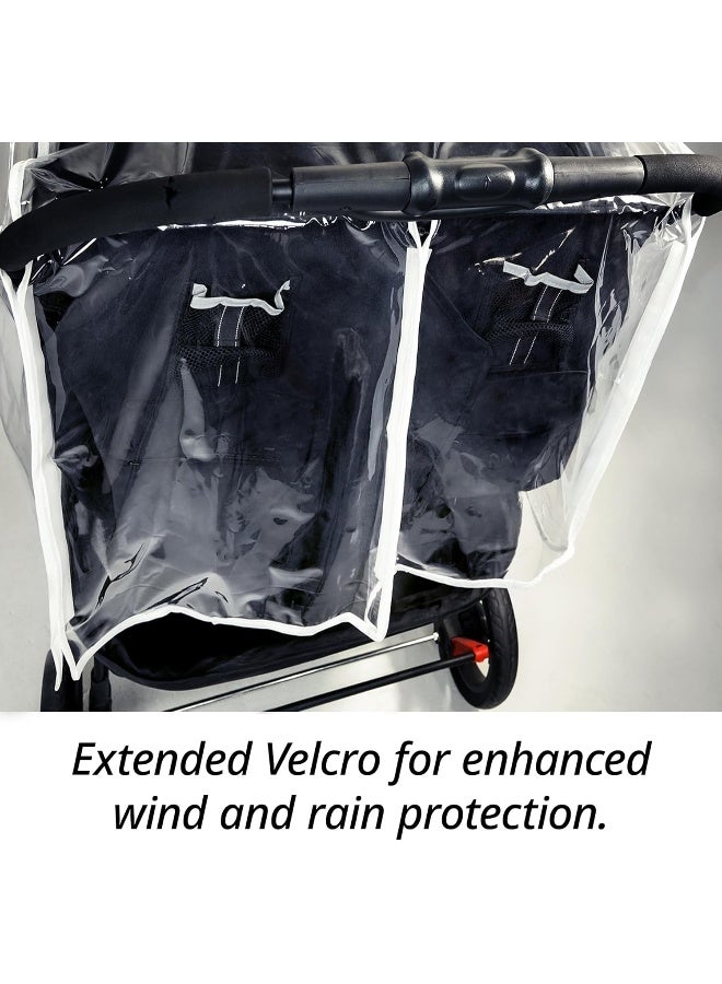 Ezkindheit Universal Waterproof Twins Baby Stroller Rain Cover Side by Side Double Pushchair dust Proof Cover Baby Carriage Pram Accessories Stroller Raincover - Image 4