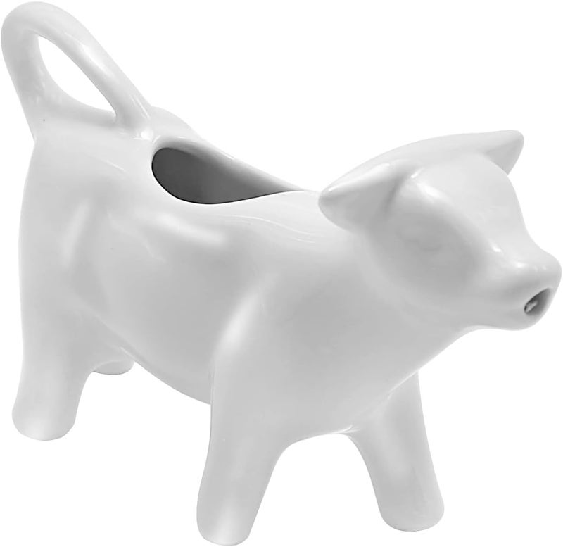 MDEOOSKY Ceramic Cow Shape Creamer and Sauce Jug, 100ML Mini Milk Pitcher for Coffee, Tea, Kitchen - Image 1