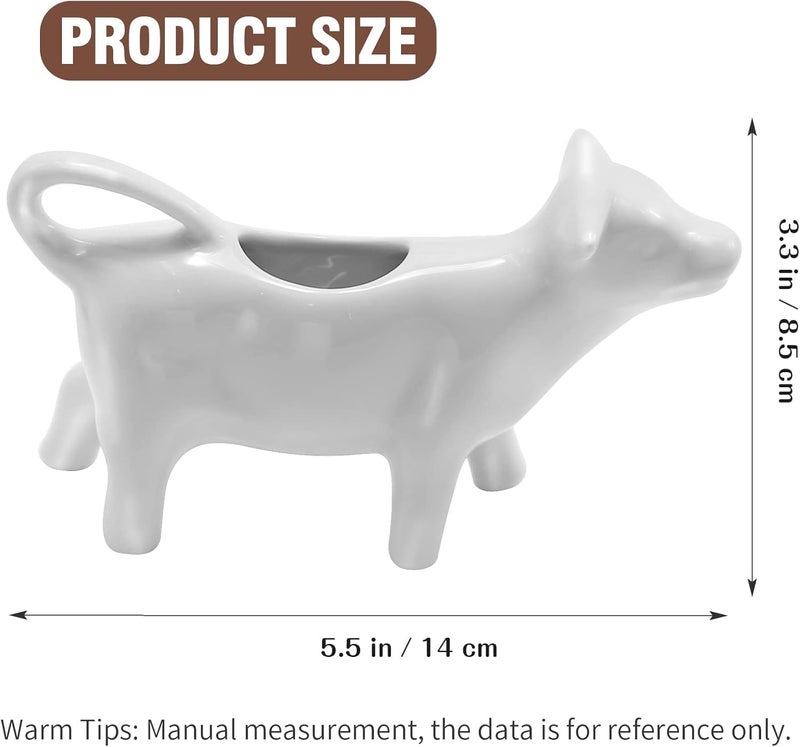MDEOOSKY Ceramic Cow Shape Creamer and Sauce Jug, 100ML Mini Milk Pitcher for Coffee, Tea, Kitchen - Image 2