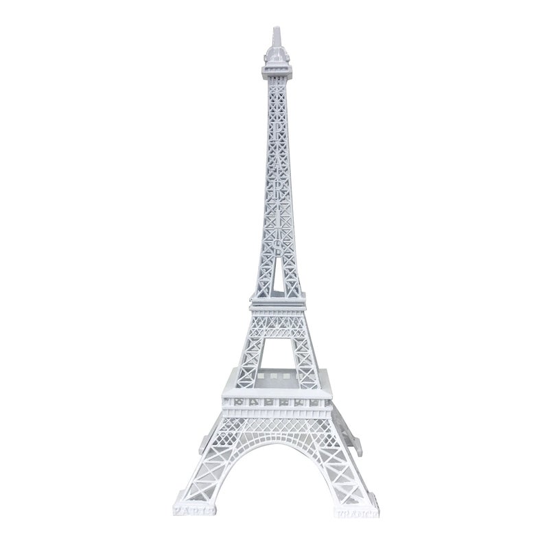 allgala allgala 10"" Eiffel Tower Statue Decor Alloy Metal  White  - Image 1