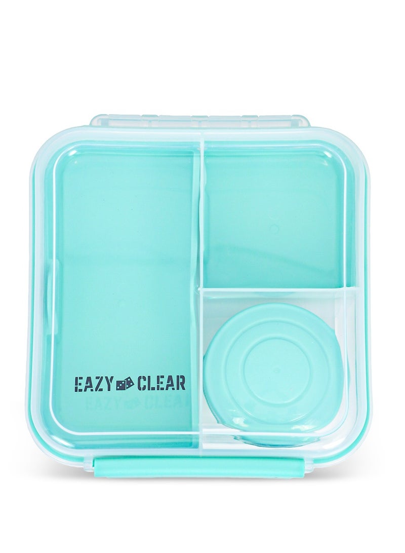 Eazy Kids صندوق غداء بنتو قابل للتحويل 3/4/5 أقسام سعة 1250 مل مع وعاء صلصة سعة 150 مل - أخضر - Image 1