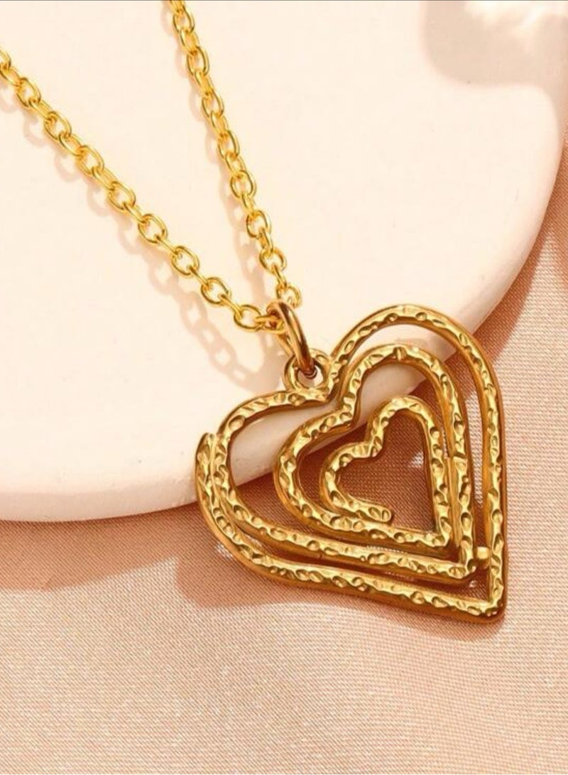 Equal Stainless Steel Gold Plated Necklace For Women - Image 3