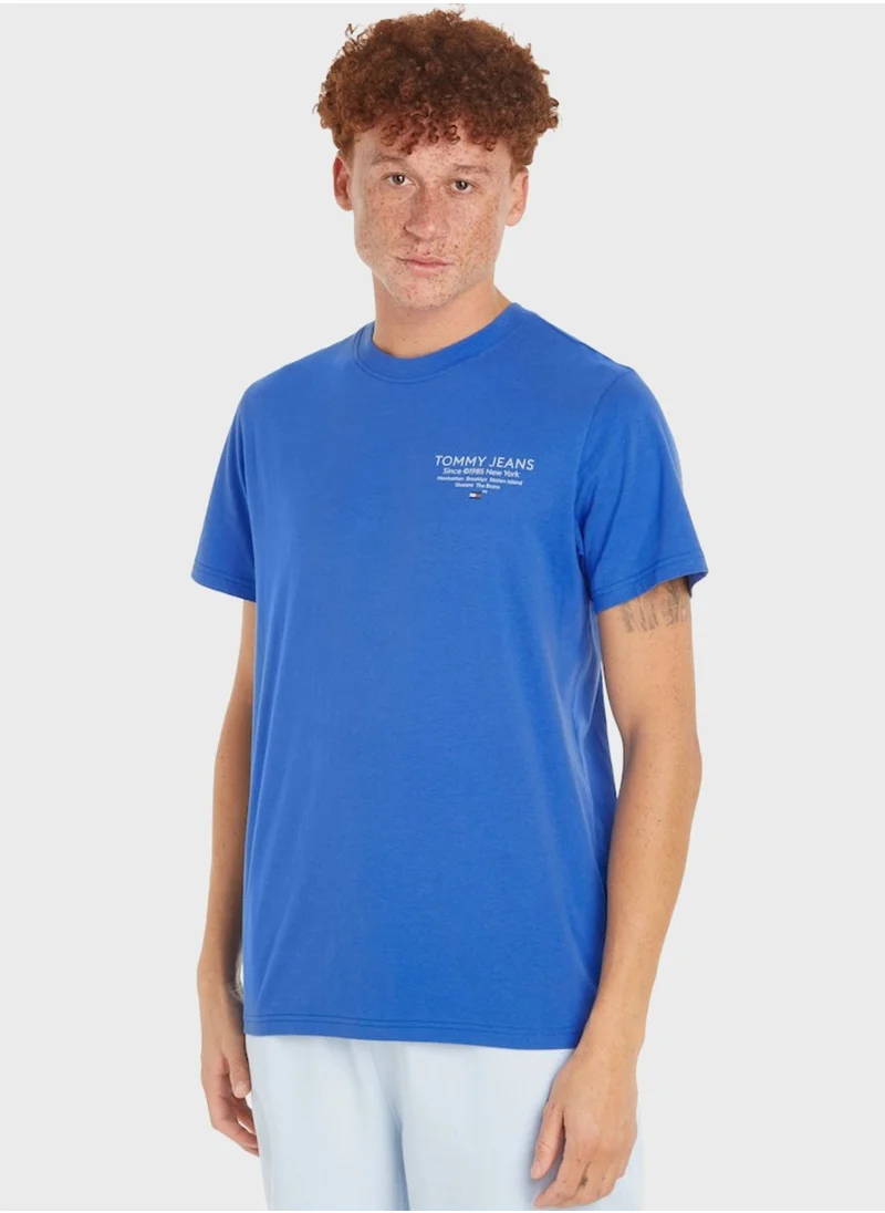 TOMMY JEANS Text Print Crew Neck T-Shirt