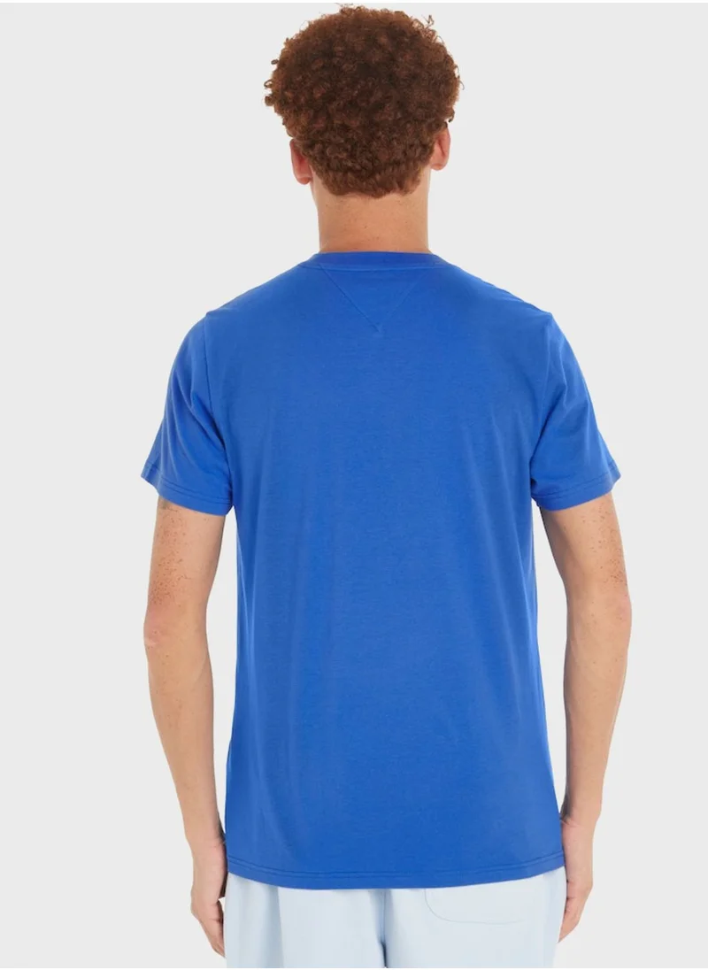 TOMMY JEANS Text Print Crew Neck T-Shirt
