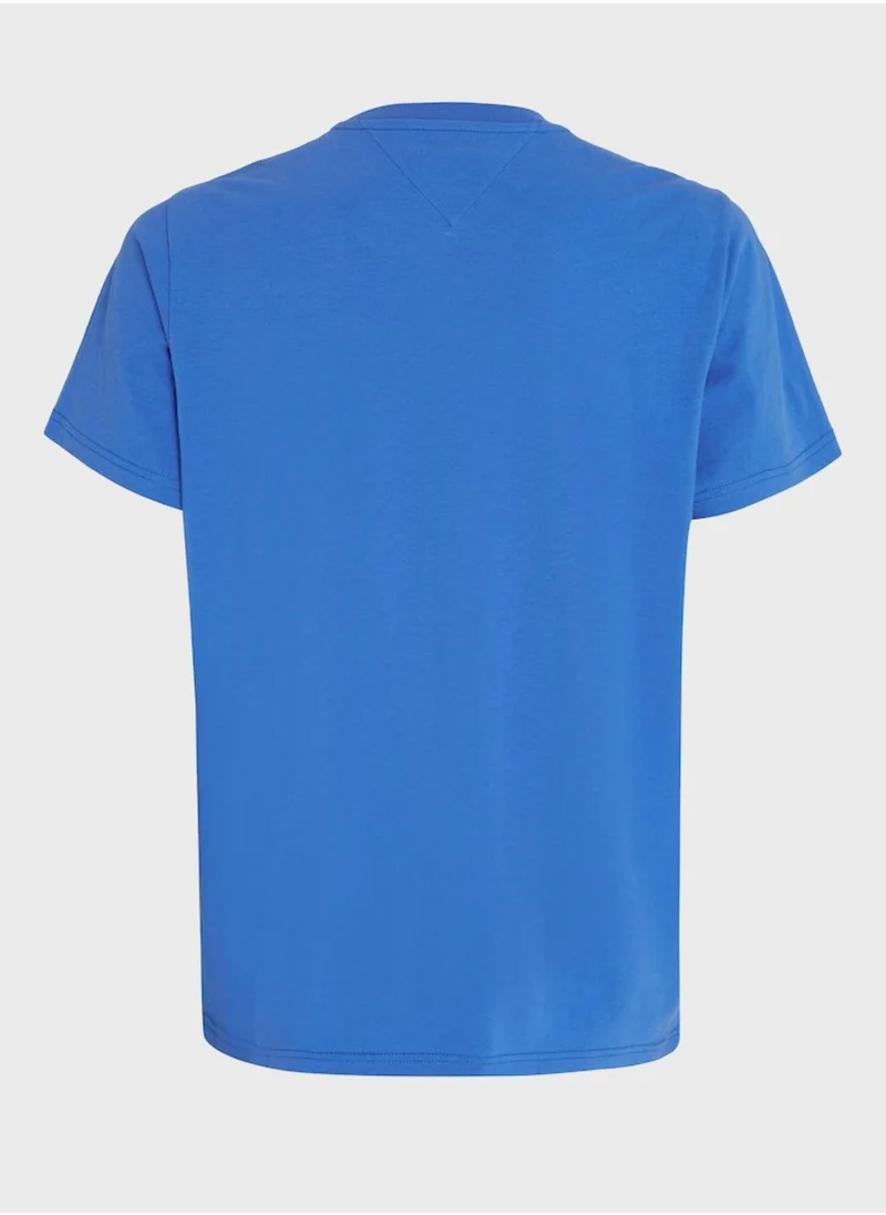 TOMMY JEANS Text Print Crew Neck T-Shirt