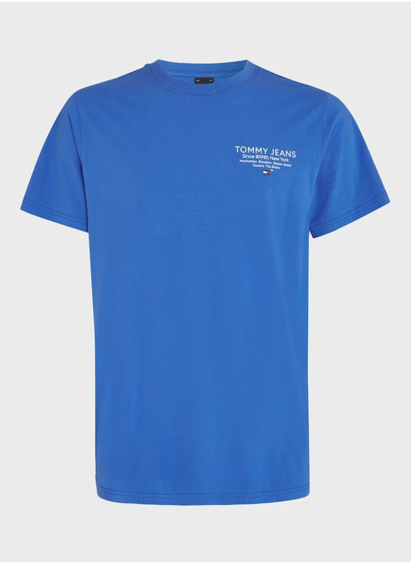 TOMMY JEANS Text Print Crew Neck T-Shirt