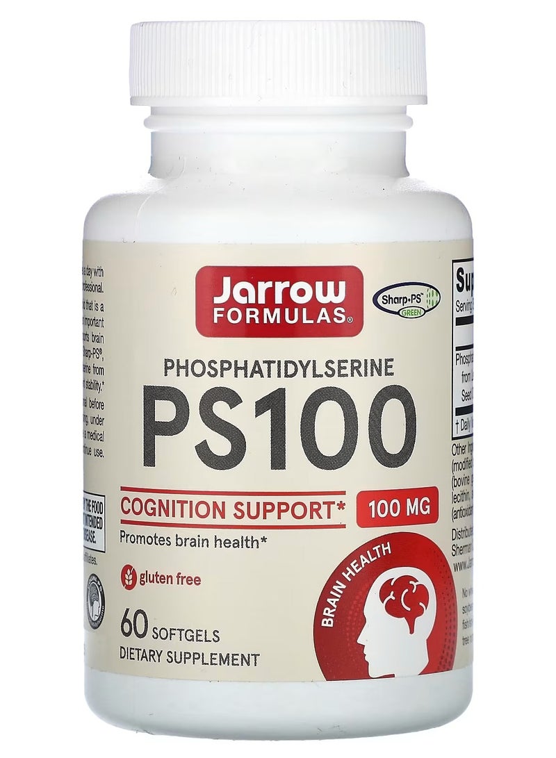 jarrow formulas PS100, Phosphatidylserine, 100 mg, 60 Softgels