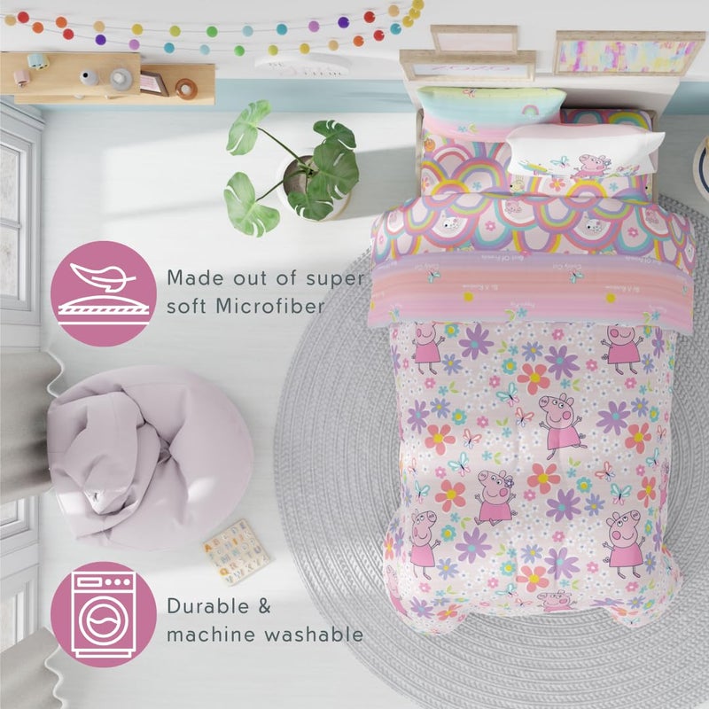 Franco Peppa Pig Kids Bedding Super Soft & Cozy Reversible Microfiber Comforter and Sheet Set with Sham, 5 Piece Twin Size, (Officially Licensed Product) by Franco - Image 5