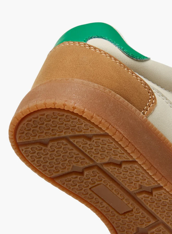 Lee Cooper Boys' Panelled Sneakers with Hook and Loop Closure