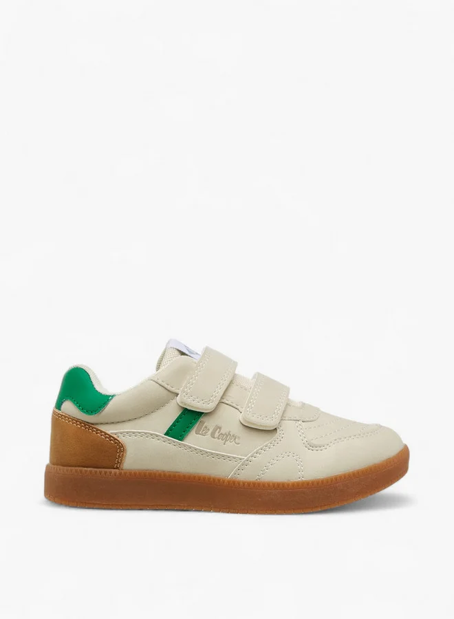 Lee Cooper Boys' Panelled Sneakers with Hook and Loop Closure