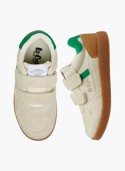 Lee Cooper Boys' Panelled Sneakers with Hook and Loop Closure