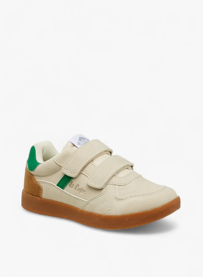 Lee Cooper Boys' Panelled Sneakers with Hook and Loop Closure