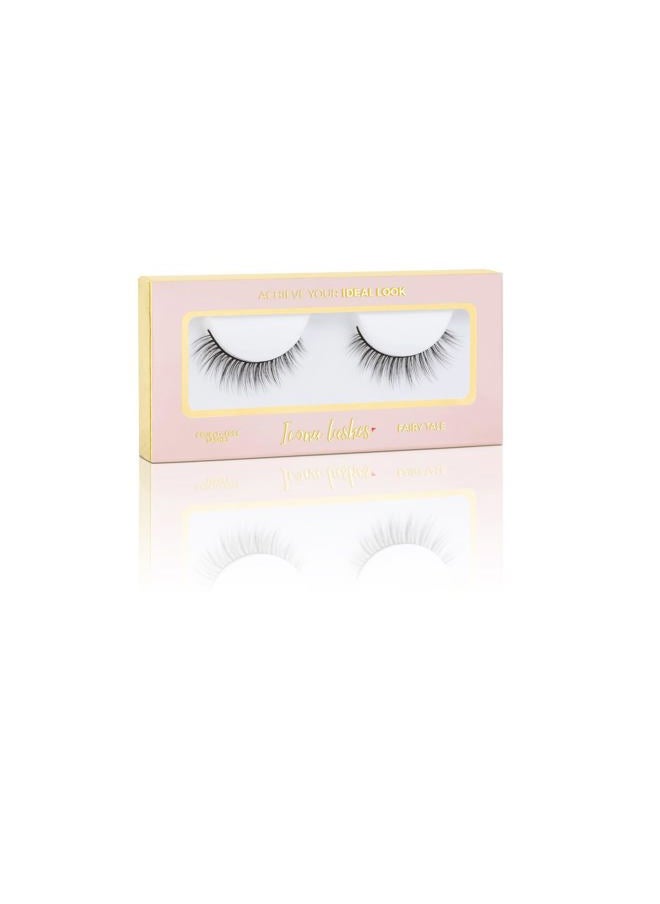 Icona Lashes False Eyelashes Pack - Fake Eyelashes Extensions - Soft, Fluffy Falsies with Tapered Ends & Professional-Grade Band - Handmade, Vegan, Reusable - Natural Black - Fairy Tale  - Image 1
