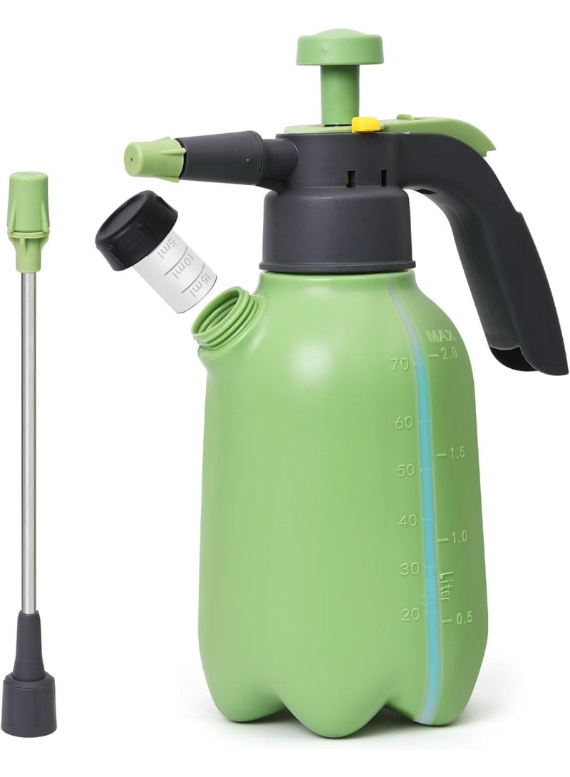 YelaJoy 2L Hand Pump Sprayer, Garden Pump Spray Bottle for Plants, Pressure Sprayer Bottle in Lawn and Garden Yard, Weed Chemical Sprayer with 2 Nozzle & Safety Pressure Relief Valve (2L/0.5Gal) - Image 1