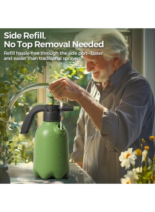 YelaJoy 2L Hand Pump Sprayer, Garden Pump Spray Bottle for Plants, Pressure Sprayer Bottle in Lawn and Garden Yard, Weed Chemical Sprayer with 2 Nozzle & Safety Pressure Relief Valve (2L/0.5Gal) - Image 4