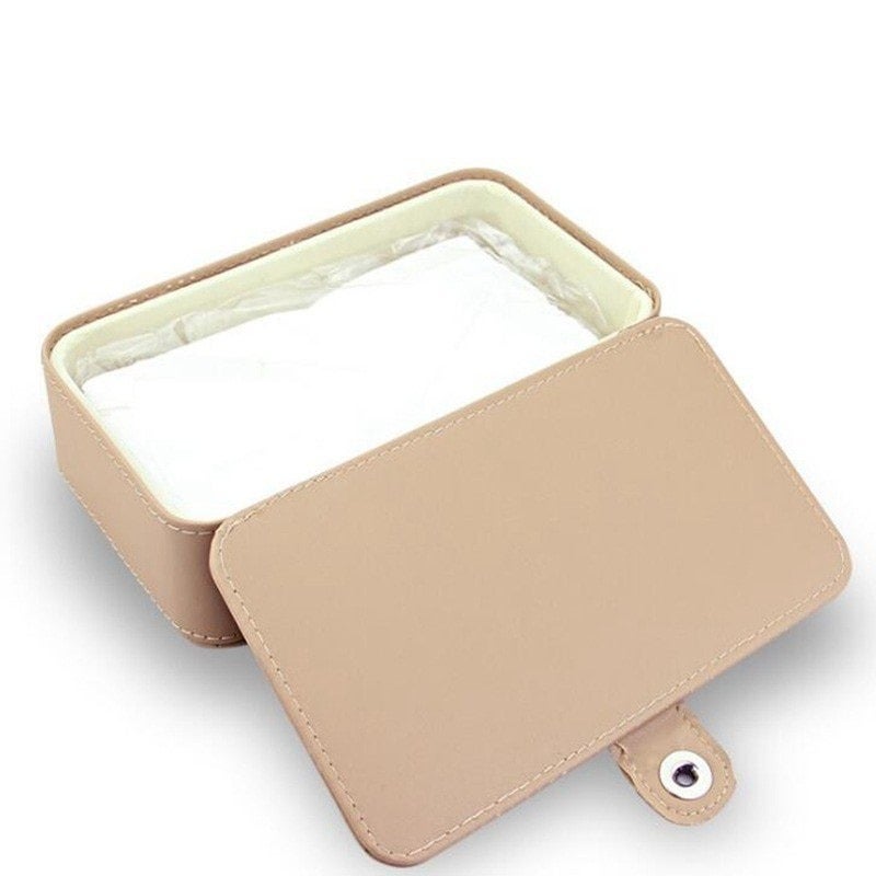 Car Leather Storage Box - Hanging Sun Visor Paper Towel Holder for Car Interior - Image 2