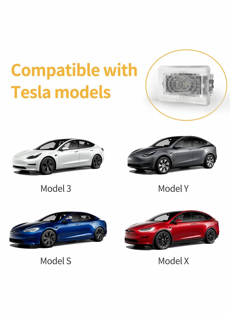 Generic Tesla Model 3 Y S X Interior LED Light Upgrade Kit, Ultra,Bright Replacement Bulbs for Trunk, Frunk, Door Puddle, Foot,Well, 4 Pack White - Image 3