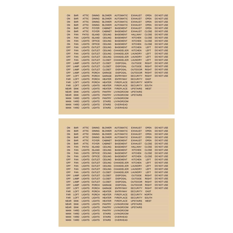 LT Easiyl 500Pcs Light Switch Label Sticker Clear Transparent with Text Includes 40 Blank Labels for Home Kitchen Bathroom Office School Stickers 221x206cm