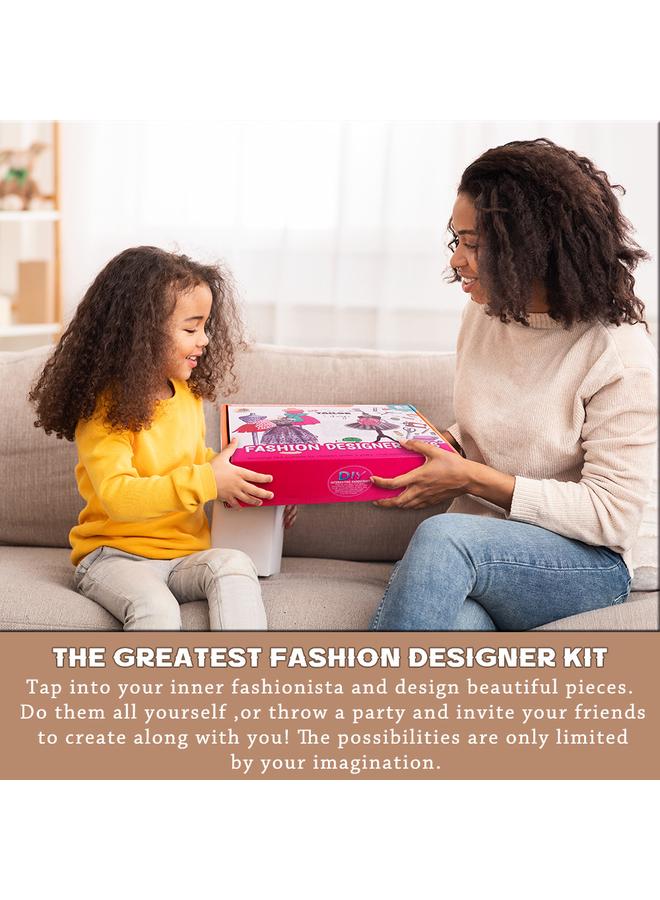 Bluejw 378 Pcs Fashion Designer Kits Gift Box Children's Fashion Design Sewing Kit Box For Girls Aged 6 To 12 DIY Creative Handmade Clothing Craft Toy For Early Learning Creative Doll Clothes Outfits Hand Made Set Ideal Gift For Girls - Image 4