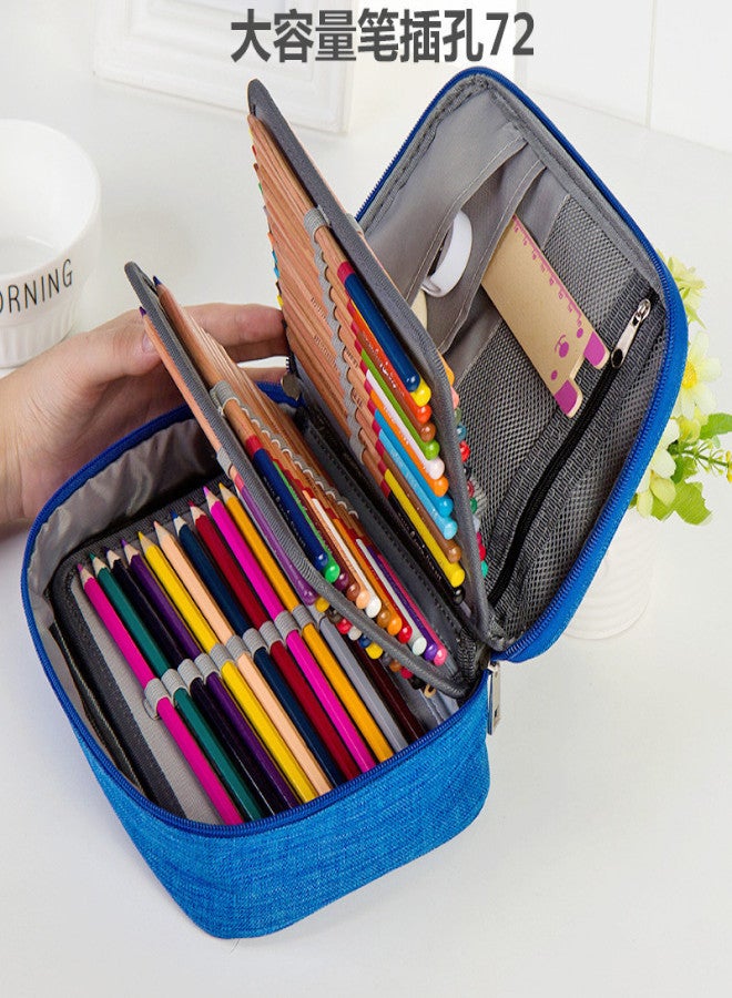 Spot Waterproof Pen Bag 72 Colors 120 Holes Large-capacity Sketch Removable Pencil Brush Bag Stationery Box black 72 shoulder straps - Image 2