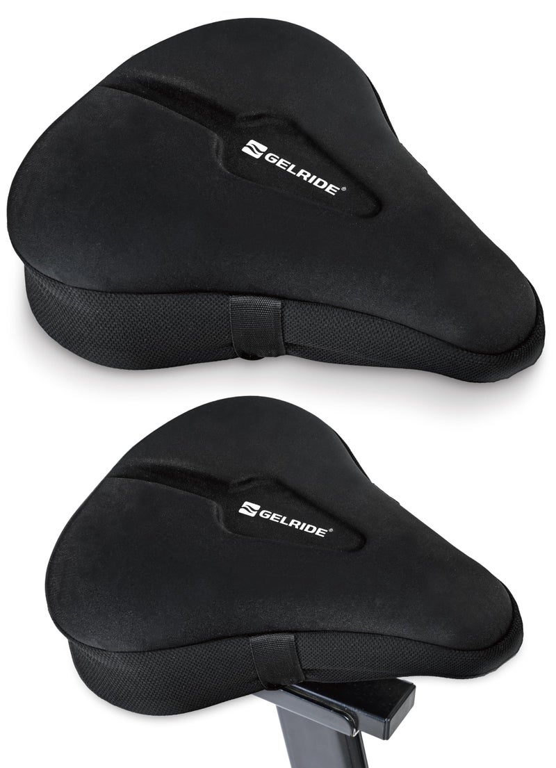GELRIDE Extra Wide Gel Bicycle Saddle Seat Cushion Cover for Indoor Outdoor Cycling, Exercise Cycle - Soft and Washable, 100% Gel Material, Made in India - Image 1