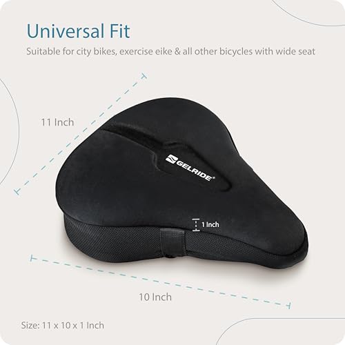 GELRIDE Extra Wide Gel Bicycle Saddle Seat Cushion Cover for Indoor Outdoor Cycling, Exercise Cycle - Soft and Washable, 100% Gel Material, Made in India - Image 4