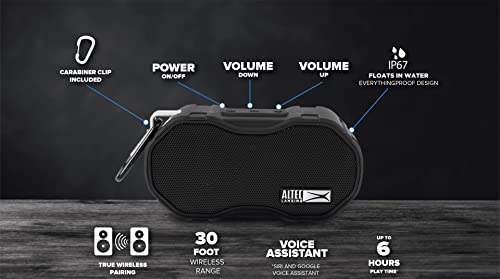 Altec Lansing - Baby Boom Waterproof Bluetooth Speaker, Wireless & Portable for Travel & Outdoor Use, Deep Bass & Loud Sound, 1 Pack (Black) - Image 2