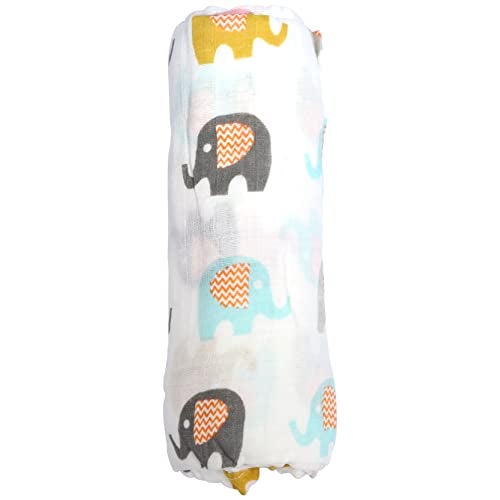 1ST STEP 2 Ply Muslin Baby Swaddle Set, Printed Muslin Swaddle Wrap for New Born Baby, Size-120cm x 100cm, 0-18 Months (Elephant) - Image 3