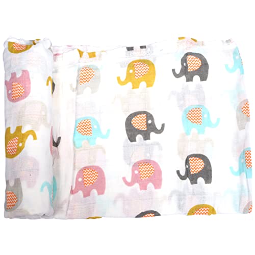 1ST STEP 2 Ply Muslin Baby Swaddle Set, Printed Muslin Swaddle Wrap for New Born Baby, Size-120cm x 100cm, 0-18 Months (Elephant) - Image 4