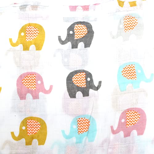 1ST STEP 2 Ply Muslin Baby Swaddle Set, Printed Muslin Swaddle Wrap for New Born Baby, Size-120cm x 100cm, 0-18 Months (Elephant) - Image 5