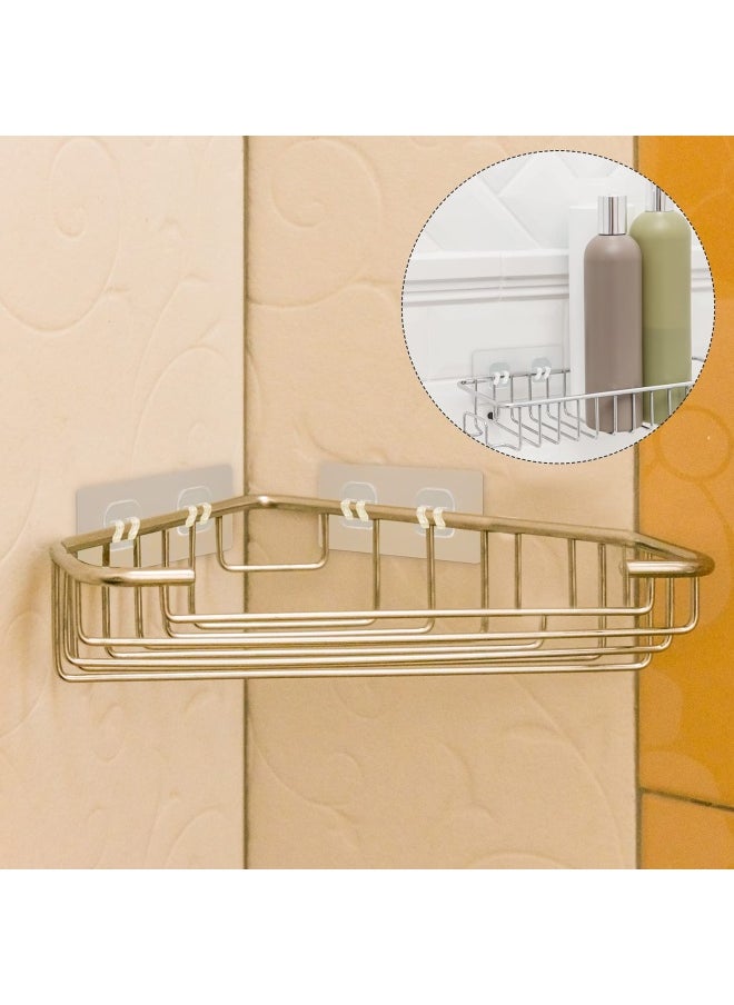 Jetec 8 Pieces Bathroom Shelf Adhesive Hooks Sticker Strong Hooks For Shower Caddy Basket Double Claw Wall Hooks Sticker For Kitchen Bathroom 6 X 12 Cm  - Image 5