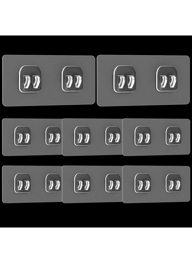 Jetec 8 Pieces Bathroom Shelf Adhesive Hooks Sticker Strong Hooks For Shower Caddy Basket Double Claw Wall Hooks Sticker For Kitchen Bathroom 6 X 12 Cm  - Image 1